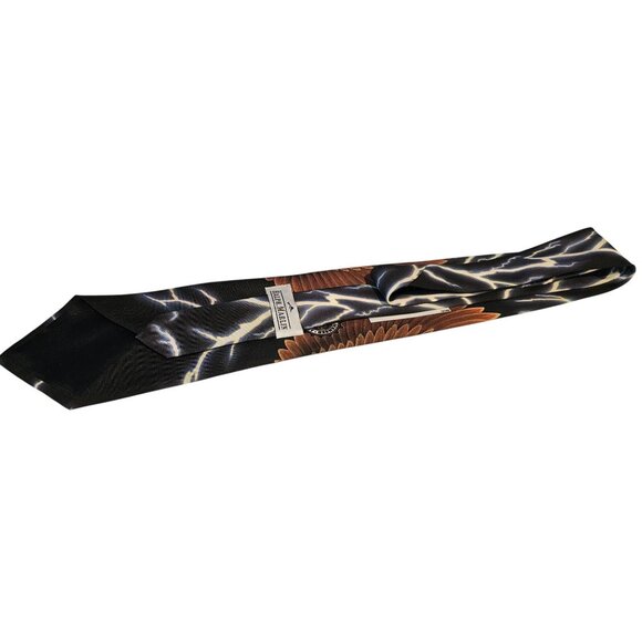 Ralph Marlin Harley Davidson Mens Tie Eagle 1995 Vintage Lightning Bolt Design - Picture 4 of 7